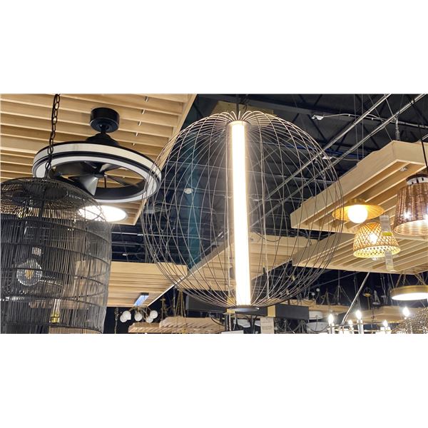 DELANO LED CHANDELIER. BLACK. 19"D RETAIL $770