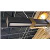Image 2 : DECCA LED PENDANT. AGED BRASS WITH BLACK OAK AND WHITE MATTE GLASS. 24"L RETAIL $820
