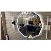 Image 1 : DECCA LED MIRROR. BLACK FRAME. 10 SIDED. 37"D RETAIL $2600
