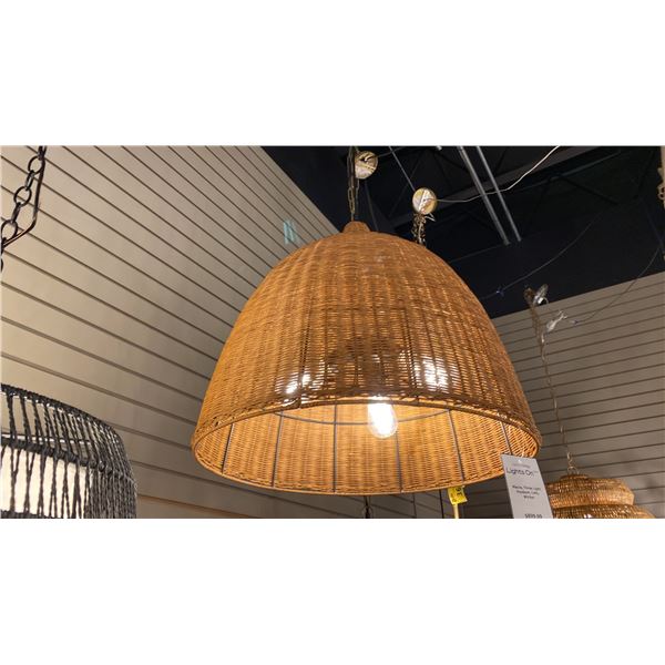 MACRA 3 LIGHT PENDANT. CAFE WICKER. 23"D