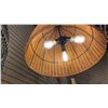 Image 2 : MACRA 3 LIGHT PENDANT. CAFE WICKER. 23"D