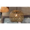 Image 1 : SINGLE LIGHT PENDANT. ARTISAN WOVEN BRASS. 17"D