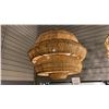 Image 1 : ANTIBES COLLECTION 3 LIGHT CHANDELIER. NATURAL KHAKI WICKER. 26"D RETAIL $3340