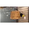 Image 1 : RYLEIGH WALL SCONCE. MATTE BLACK, WOVEN SWEETGRASS. RETAIL $320