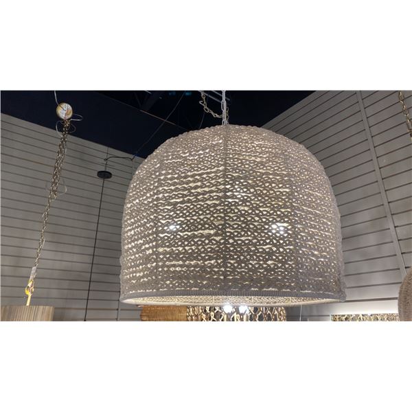 DEVI 3 LIGHT PENDANT. NATURAL ROPE. 25"D