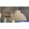 Image 1 : REESE 4 LIGHT PENDANT CHANDELIER. MATTE WHITE WITH NATURAL PRODUCT. 22"D RETAIL $1290