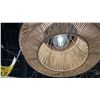 Image 2 : OPHIRA SINGLE LIGHT PENDANT. CHAMPAGNE BRONZE AND CORD. 23"D