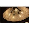 Image 2 : RU 5 LIGHT PENDANT LAMP. BLACK WITH PAINTED SWEETGRASS. 21"D RETAIL $1050