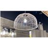 Image 1 : SINGLE LIGHT PENDANT. WHITE RATTAN WITH WHITE SOCKET. 17"D