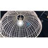 Image 2 : SINGLE LIGHT PENDANT. WHITE RATTAN WITH WHITE SOCKET. 17"D