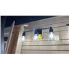 Image 1 : 3 LIGHT AND 2 LIGHT VANITY LIGHTS. CAPITAL LIGHTING RORY. MATTE BLACK, CLEAR GLASS. RETAIL $800