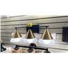 Image 2 : GROUP OF 4 X 3 LIGHT & 1 X 2 LIGHT VANITY LIGHTS. RETAIL $1650