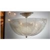 Image 1 : AERIN ARN4000HAB-WG ROSEHILL SEMI FLUSH MOUNT ANTIQUE BRASS, WHITE STRIE GLASS