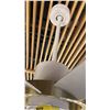 Image 4 : 60" 8 BLADE AURA FAN. CLEAR GLASS LIGHT LENS. BRASS RING, SOFT WHITE FINISH. REMOTE CONTROL.