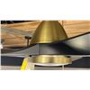 Image 2 : 62" CEILING FAN. SOFT BRASS WITH MATTE BLACK BLADES, REMOTE. SMART FAN