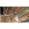 Image 2 : 60" CEILING FAN. WOODGRAIN GREY/BLACK, PEWTER BASE, IVORY LENS, REMOTE