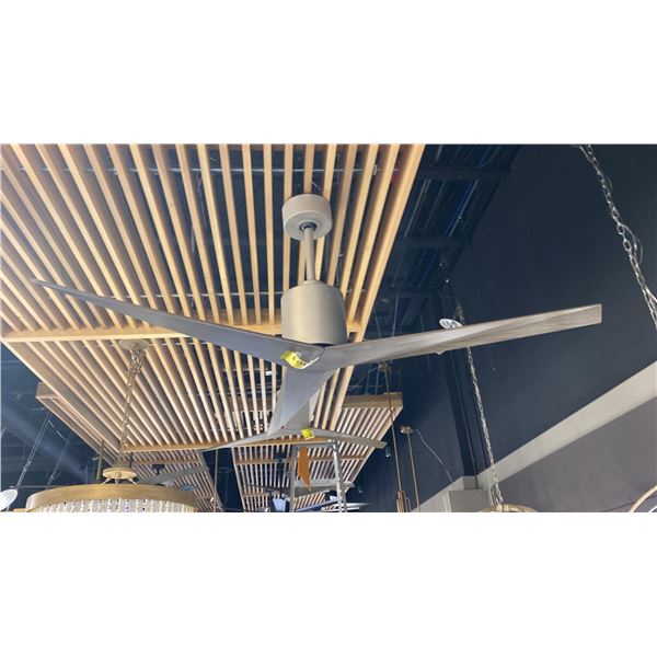 56" CEILING FAN. OLD OAK, BRUSHED NICKEL. REMOTE