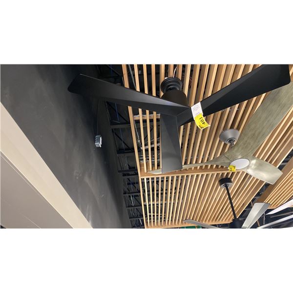 52" MATTE BLACK CEILING FAN WITH REMOTE