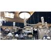 Image 1 : NEXUS LED CHANDELIER. SATIN SILVER LEAF. CLEAR GLASS. 28"D. RETAIL $3900