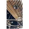 Image 4 : NEXUS LED CHANDELIER. SATIN SILVER LEAF. CLEAR GLASS. 28"D. RETAIL $3900