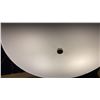 Image 3 : SUTTON 4 LIGHT PENDANT. SOFT GOLD, WHITE FABRIC SHADE, OPAQUE WHITE LENS. 25"D. RETAIL $1160