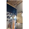 Image 2 : MERA 3 LIGHT PENDANT. BLACK AND CLEAR GLASS. 38"L