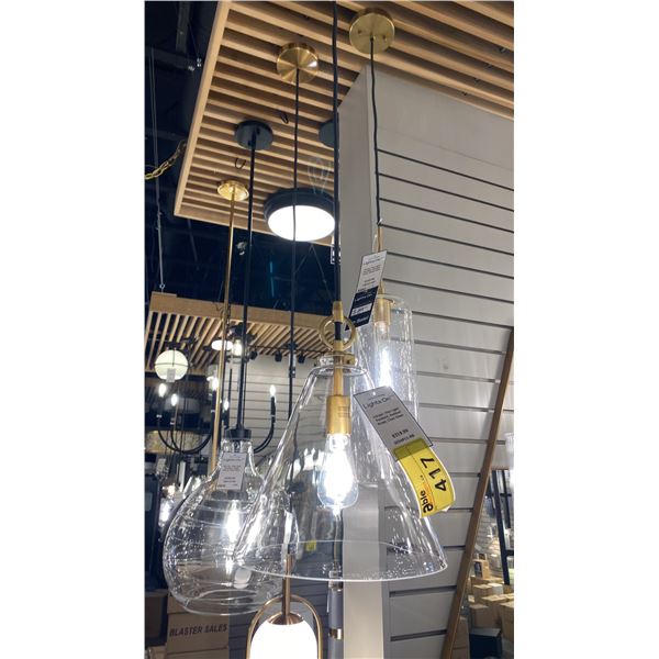 Z-LITE HARPER SINGLE LIGHT PENDANT. MATTE BLACK, CLEAR GLASS IN BOX