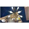 Image 2 : VAXCEL ESTELLE PENDANT LIGHT. 12 LIGHT, NATURAL BRASS. APPROX 28"D. RETAIL $590