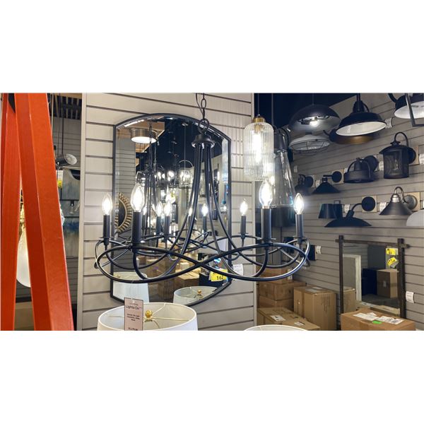 SONNET 6 LIGHT CHANDELIER. MATTE BLACK. 29"D