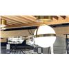 Image 1 : GROUP OF 3 OLORA GLOBO LED BRUSHED GOLD CEILING MOUNT LIGHTS RETAIL $1000