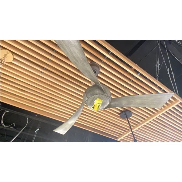 52" WEATHERED GRAY WOODGRAIN WRAP CUSTOM FANIMATION MAD 8530 WITH REMOTE RETAIL $1100