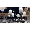 Image 1 : GROUP OF 3 26"D 5 LIGHT BLACK CHANDELIER. 2 IN BOX