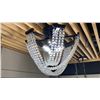 Image 1 : 3 LIGHTS SEMI FLUSH MOUNT. MATTE BLACK WITH CRYSTAL STRANDS RETAIL $330