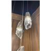 Image 2 : LUMA 3 LED PENDANT CHANDELIER STERLING. RETAIL $4089. APPROX 16"D X 90"H WITH ADJUSTABLE PENDANTS.