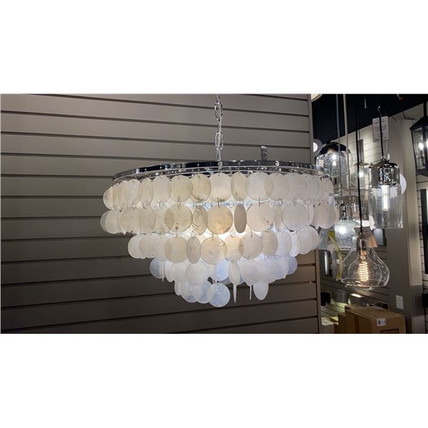 SELENE 4 LIGHT PENDANT CHROME AND WHITE IN BOX 20"