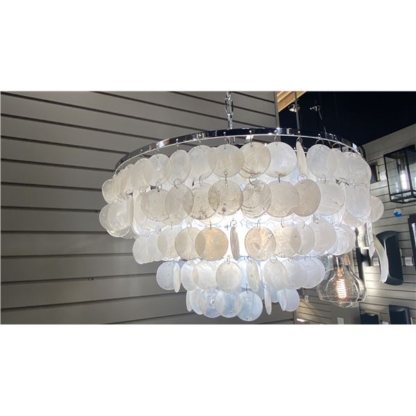 SELENE 4 LIGHT PENDANT CHROME AND WHITE IN BOX 24"