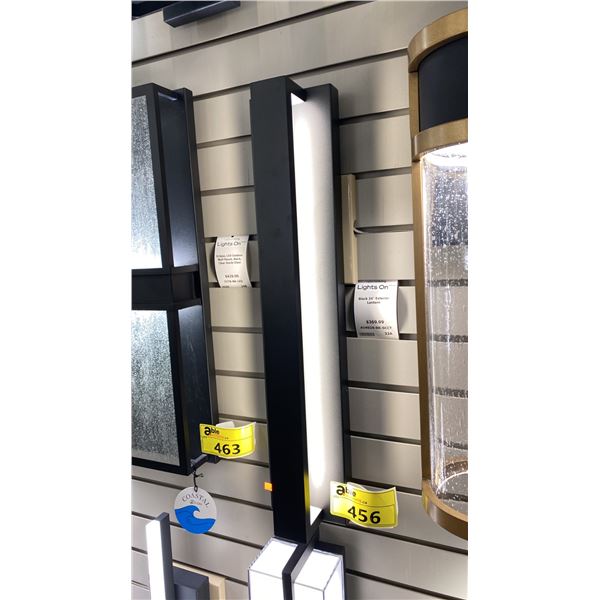 GROUP OF 3 BLACK EXTERIOR LANTERNS. 24" RETAIL $1100
