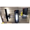 Image 1 : GROUP OF 5 OUTDOOR LIGHTS. MATTE BLACK, LED, VARIOUS SIZES, 1 IN BOX. TOTAL RETAIL +$1000