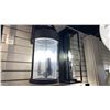 Image 2 : GROUP OF 3 LARGE OUTDOOR WALL MOUNT BLACK METAL FRAMED AND DESIGN GLASS DETAIL. RETAIL $1300