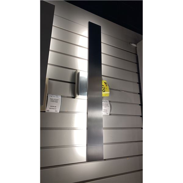 PAIR OF KUZCO VESTA LED WALL SCONCES. BRUSHED NICKEL, FROSTED GLASS. RETAIL $1000