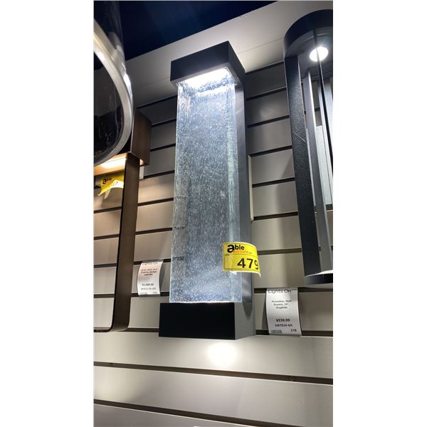 MOONDEW WALL SCONCE 24". GRAPHITE AND GLASS RETAIL $540
