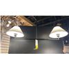 Image 1 : LEILA MATTE BLACK WHITE LINEN CHANDELIER