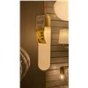 Image 1 : GROUP OF 2 PENDANT LIGHTS. CHAMPAGNE GOLD FINISH, SATIN WHITE ACRYLIC LENSES. RETAIL $800