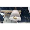 Image 1 : GROUP OF 3 LARGE PENDANT LIGHTS. WHITE FABRIC. RETAIL +$2100