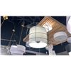 Image 3 : GROUP OF 3 LARGE PENDANT LIGHTS. WHITE FABRIC. RETAIL +$2100