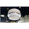 Image 5 : GROUP OF 3 LARGE PENDANT LIGHTS. WHITE FABRIC. RETAIL +$2100
