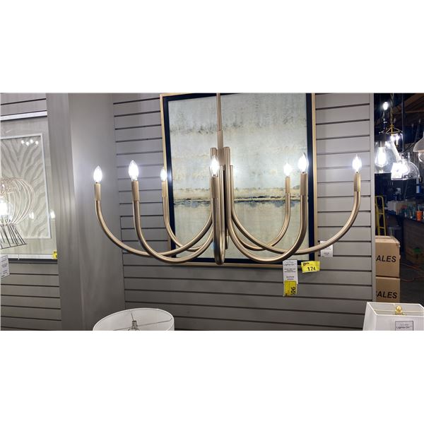ODENSA 8 LIGHT CHANDELIER. CHAMPAGNE BRONZE. RETAIL $2080