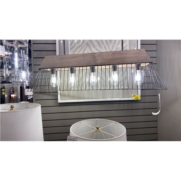 RUSSELL 5 LIGHT ISLAND PENDANT. URBAN WASH. 41". RETAIL $1510