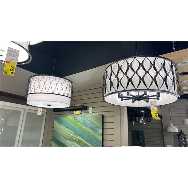 GROUP OF 2 CHANDELIERS. 27", 24" RETAIL $1250