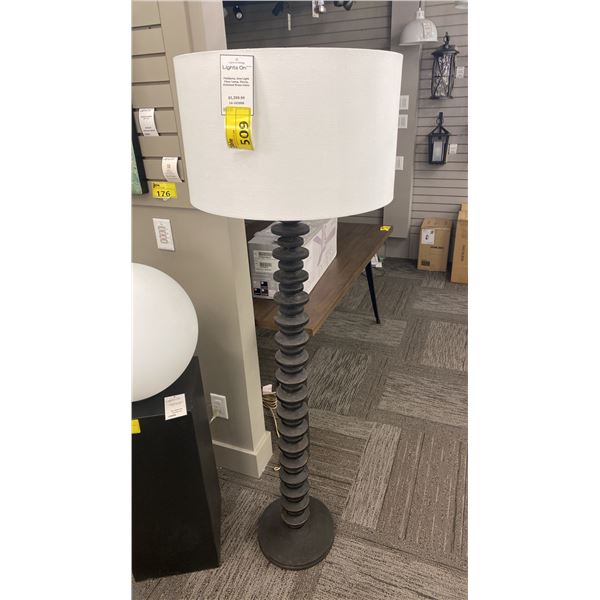 FISHBONE 1 LIGHT FLOOR LAMP. EBONY 66"H RETAIL $1360